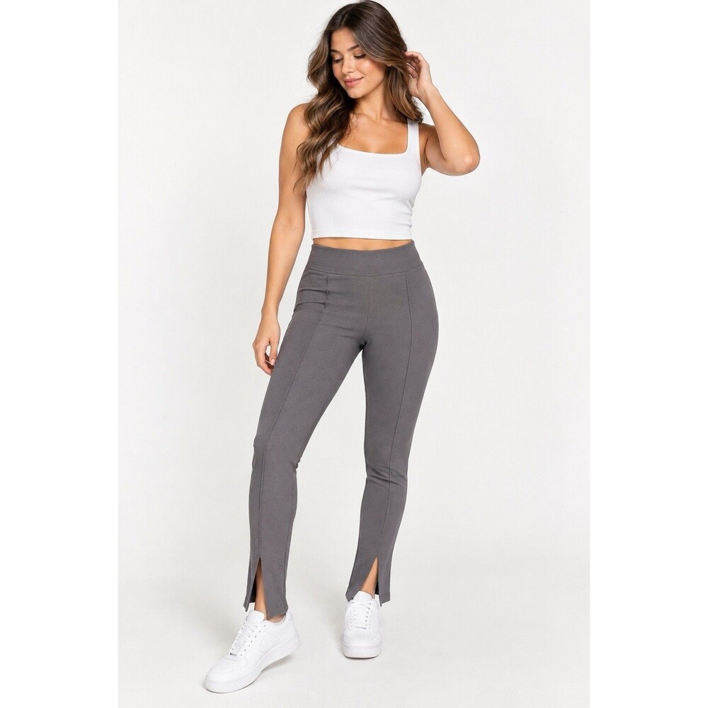 H&M Divided Gray Leggings Women’s Size M Split Hem Stretch Pants